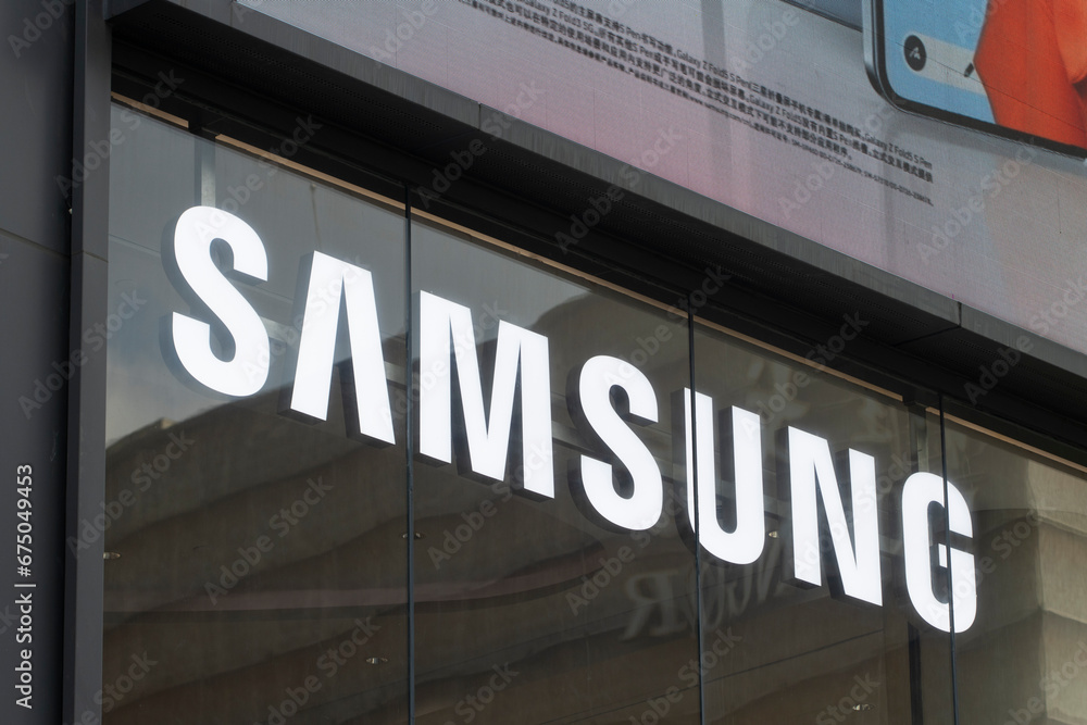 Shanghai, China - Oct 23, 2023: Samsung logo is seen at the Samsung