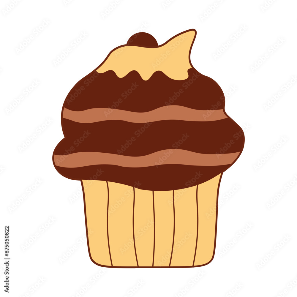 Sweet cupcakes illustration. Cupcake and pastry illustration with flat style. Vector illustration. Sweet cupcakes illustration. Cupcake and pastry illustration with flat style. Vector illustration.