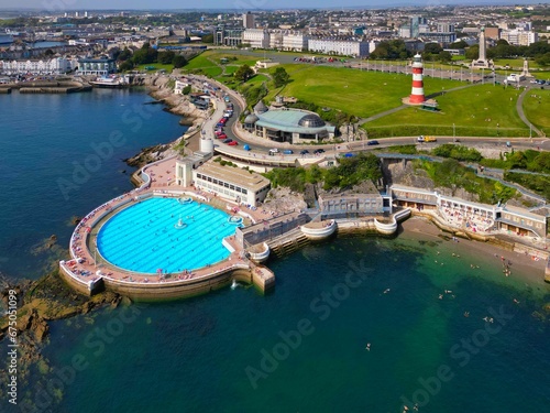 Tableau sur toile Aerial view of Tinside Lido pool in Plymouth, UK