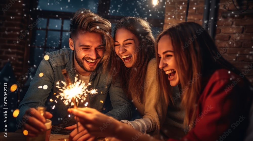 Best friends enjoying to celebrating Christmas and new year season. Best friends enjoying to celebrating Christmas and new year season.