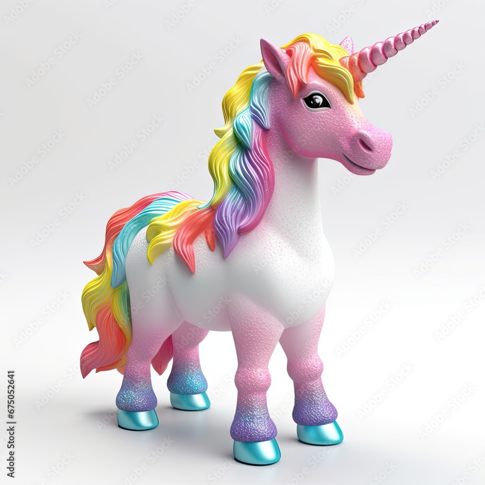 Fototapeta premium Cute unicorn cartoon character