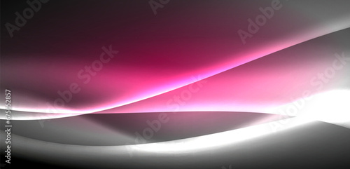 Neon-lit waves surge across background, mesmerizing dance of luminescence and motion. Dynamic backdrop captures essence of energy and modern aesthetics