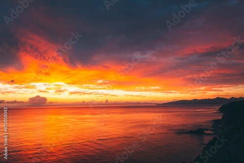 Mesmerizing view of a beautiful seascape at scenic sunset