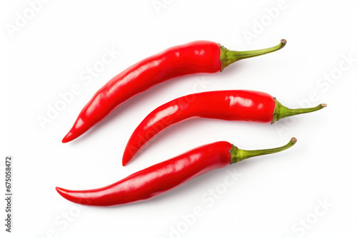 large red chilies isolated on a white background, generative ae