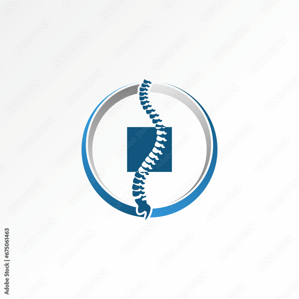 Logo design graphic concept creative premium abstract vector stock unique spine bone on block square swoosh Related to health care physiotherapy sport Logo design graphic concept creative premium abstract vector stock unique spine bone on block square swoosh Related to health care physiotherapy sport