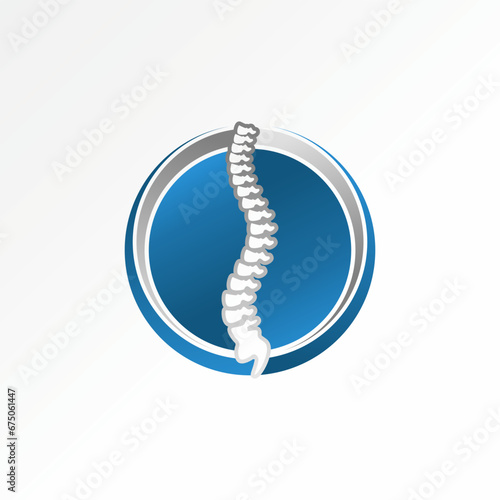 Logo design graphic concept creative premium abstract vector stock unique spine bone on block circle swoosh Related to health care physiotherapy sport