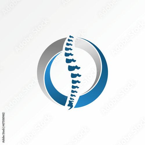 Logo design graphic concept creative premium abstract vector stock unique spine bone on cut circle swoosh. Related to health care physiotherapy sport
