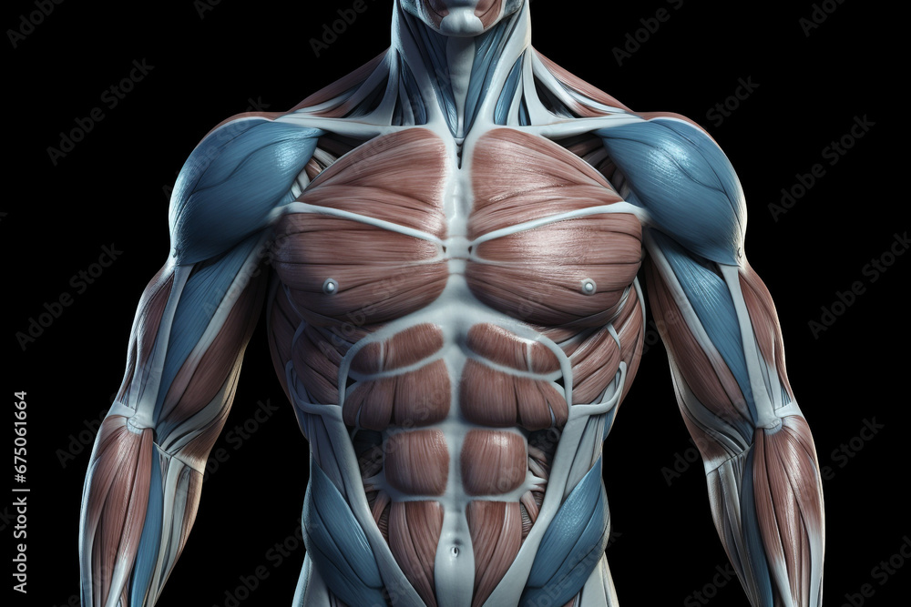 3d rendered illustration of male muscles 3d rendered illustration of male muscles