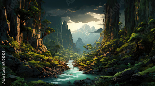 A Narrow Canyon And The Forest Is Seen As Well , Background Image, Hd