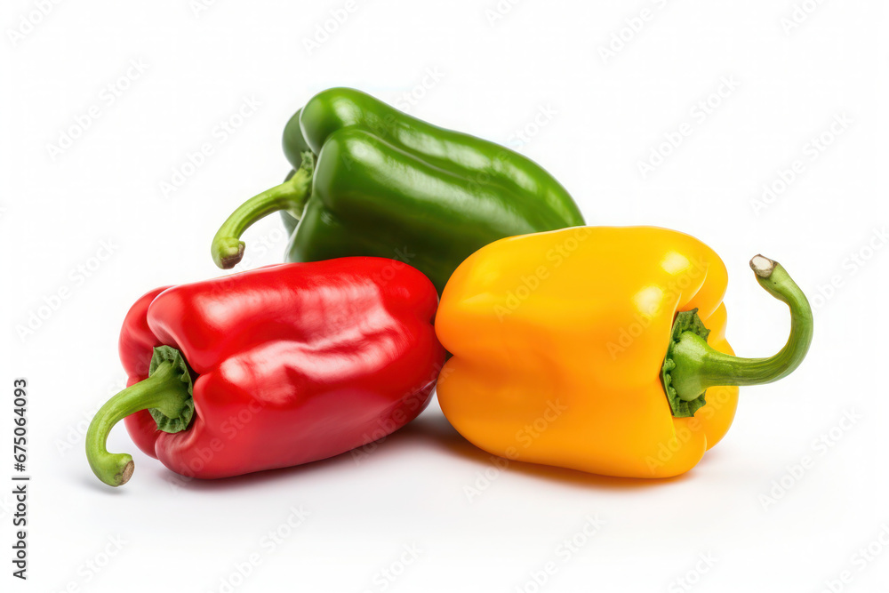 colorful peppers isolated on a white background colorful peppers isolated on a white background