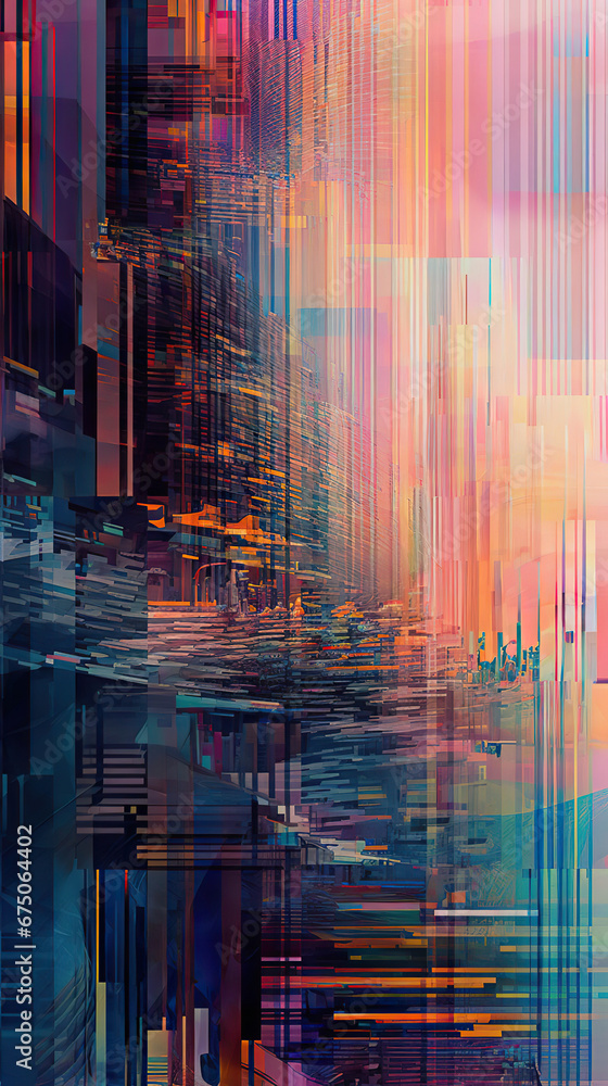 Digital Chaos: An Abstract Journey Through Glitch Art