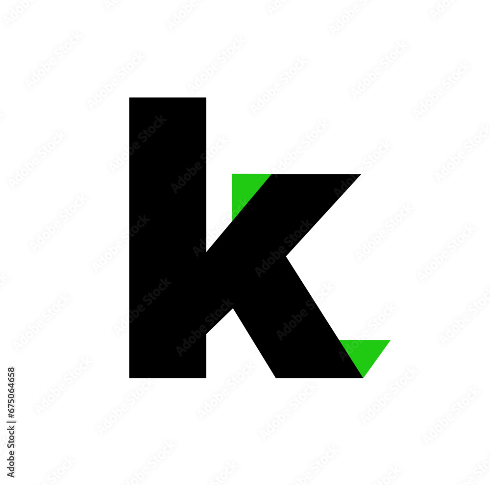 Vector illustration of a black letter k on a white background. Vector illustration of a black letter k on a white background.