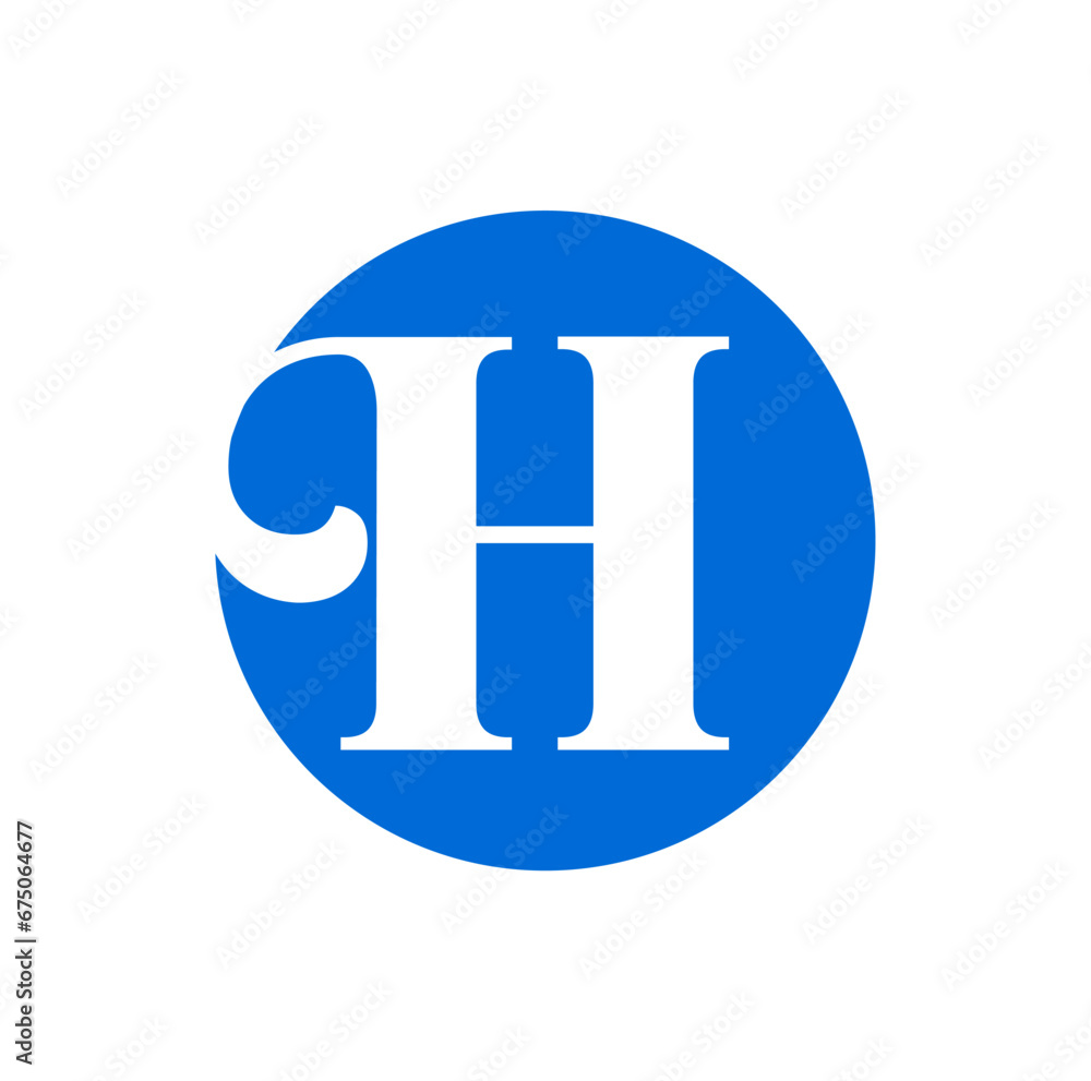 Vector of a letter H logo in a circle isolated on a white background Vector of a letter H logo in a circle isolated on a white background