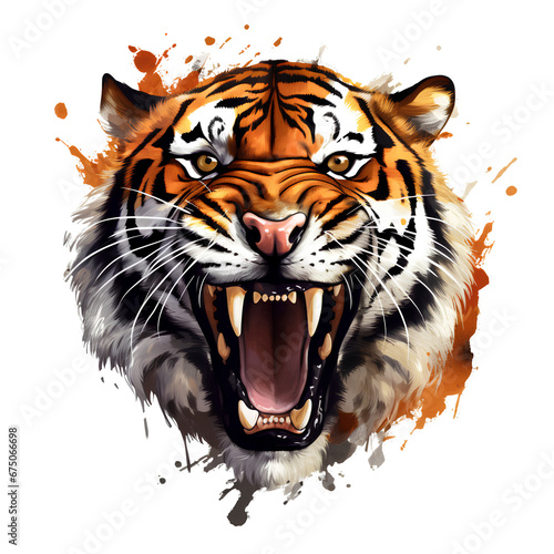 tiger head on transparent background PNG photo