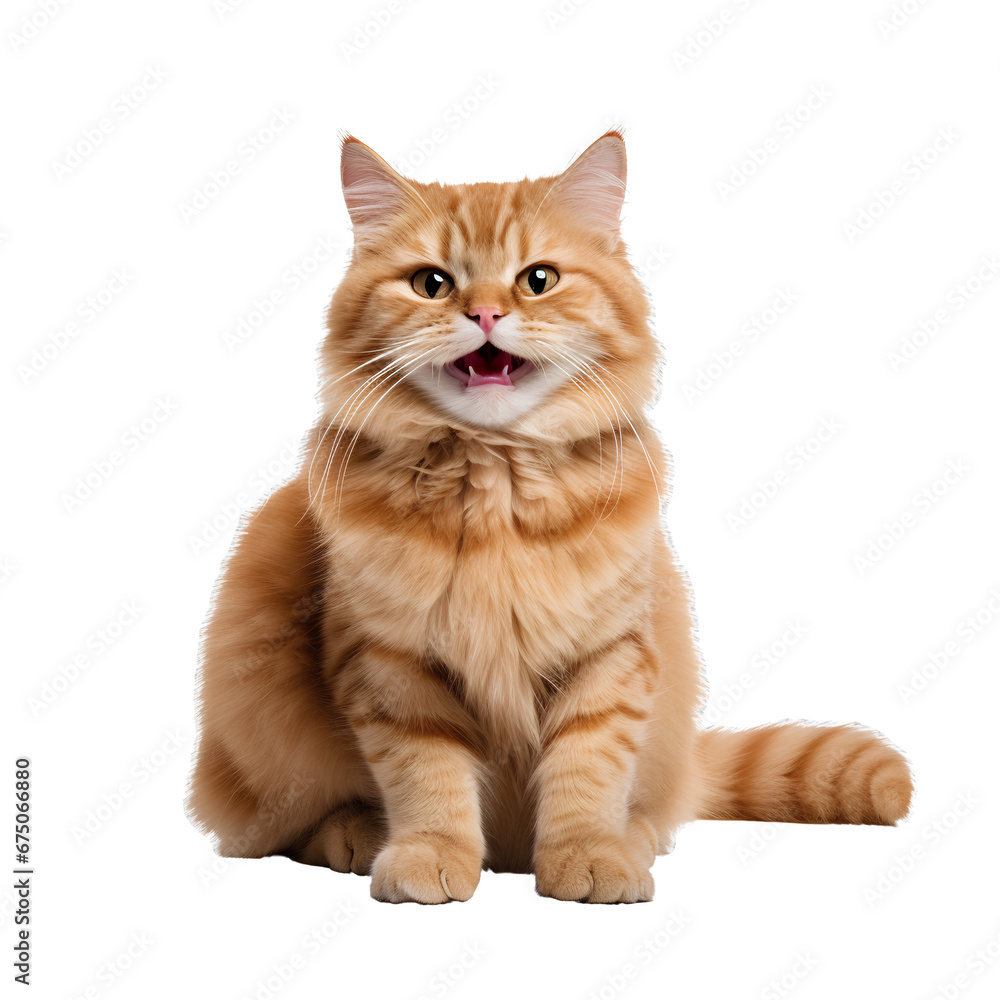 Cute cat on transparent background PNG