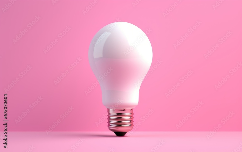 LED bulb on the clean pink background LED bulb on the clean pink background