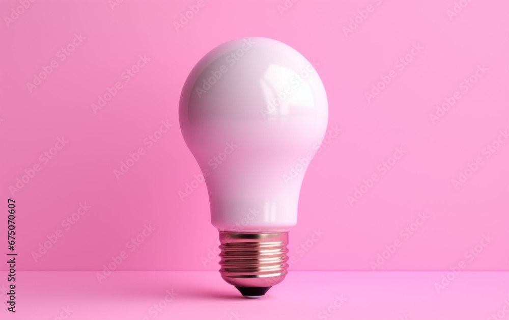 LED bulb on the clean pink background LED bulb on the clean pink background