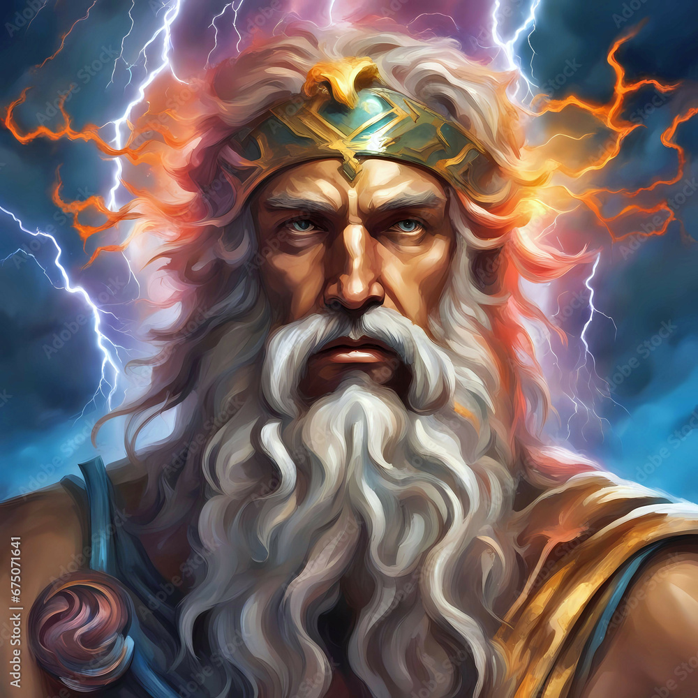 Portrait of greek god Zeus. Portrait of greek god Zeus.