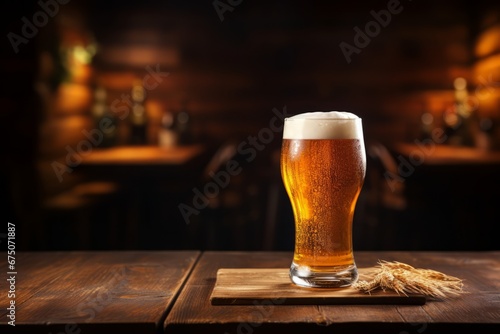 A Rustic Pub Scene Featuring a Refreshing Glass of Frothy Sour Ale