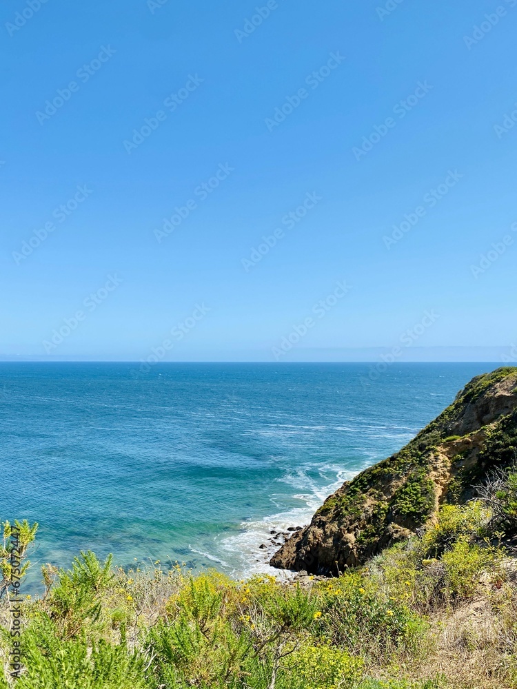 Tranquil coastal area featuring trails and rocky coves of Santa Catalina Island.