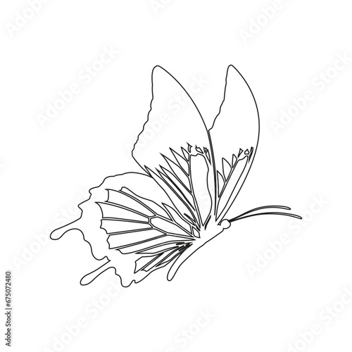 Butterfly line art EPS