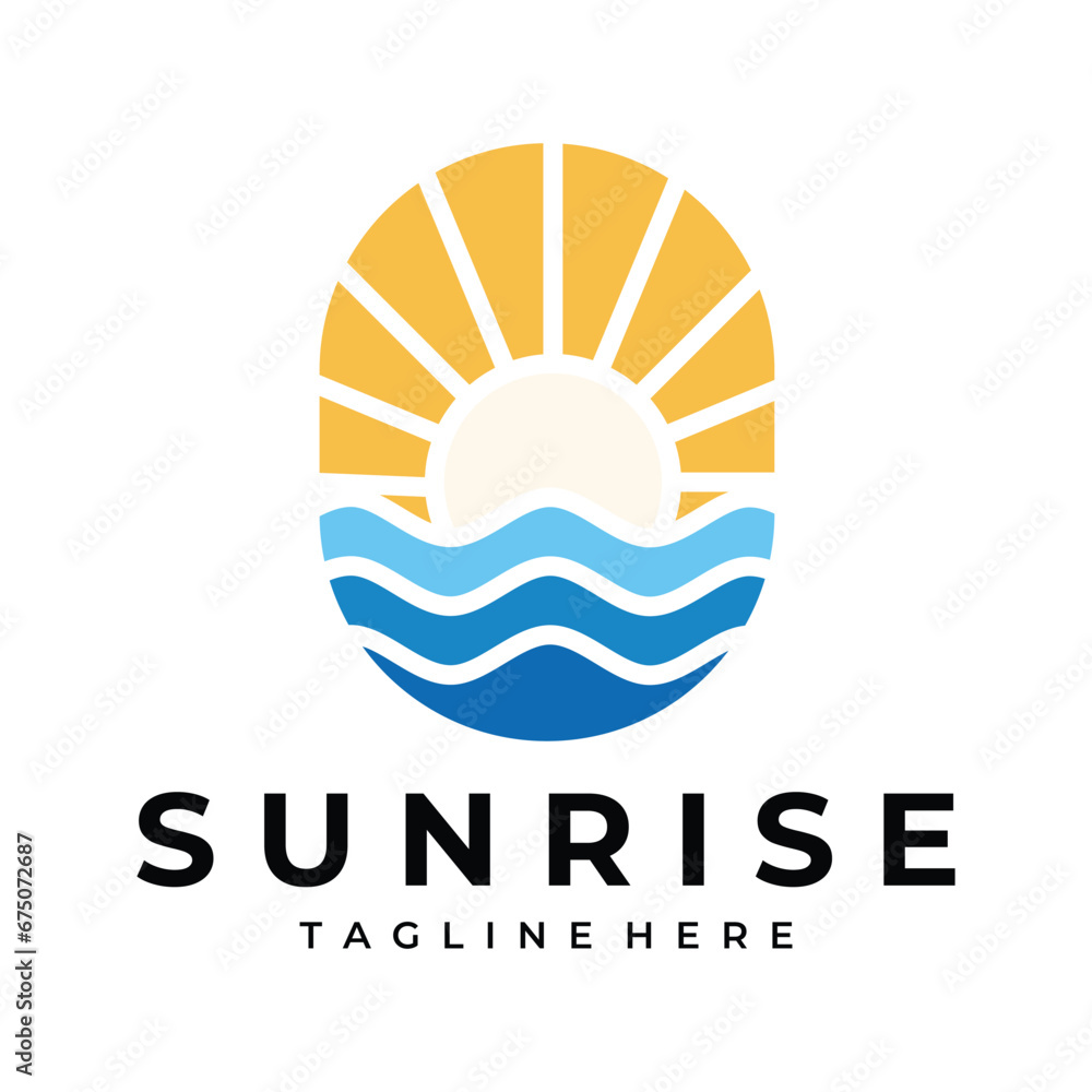 sunrise logo vector template vector illustration design