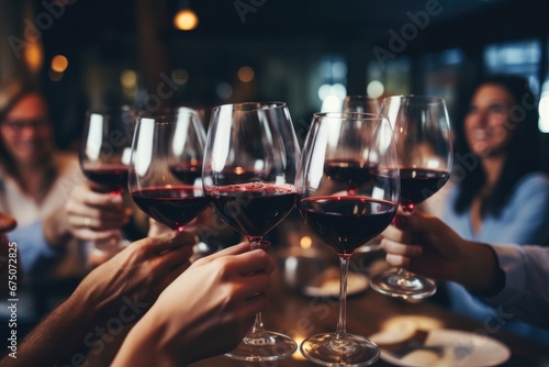 toasting with wine