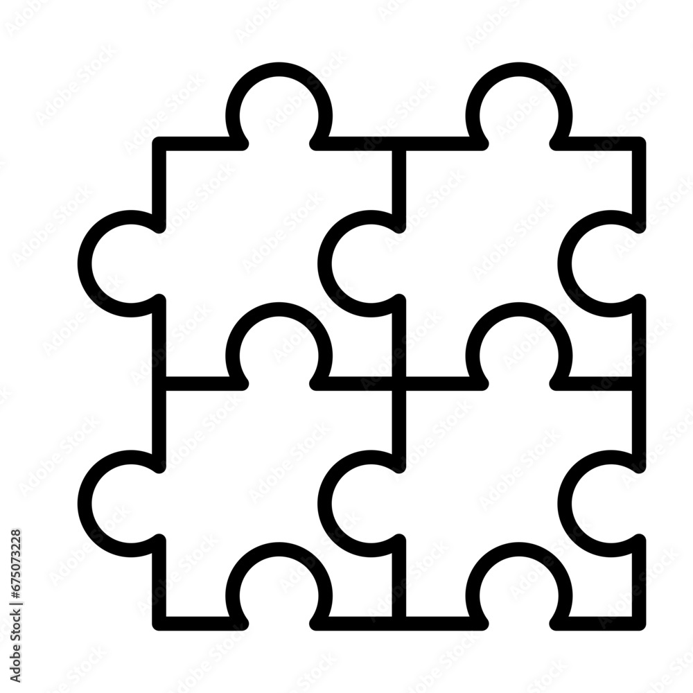 Puzzle creativity business icon with black outline style. jigsaw, business, piece, puzzle, concept, teamwork, solution. Vector illustration Puzzle creativity business icon with black outline style. jigsaw, business, piece, puzzle, concept, teamwork, solution. Vector illustration