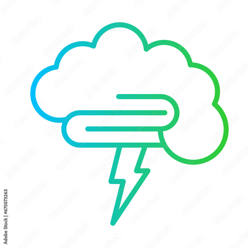 Brain storming creativity business icon with blue and green gradient outline style. business, concept, creative, brain, corporate, brainstorm, success. Vector illustration