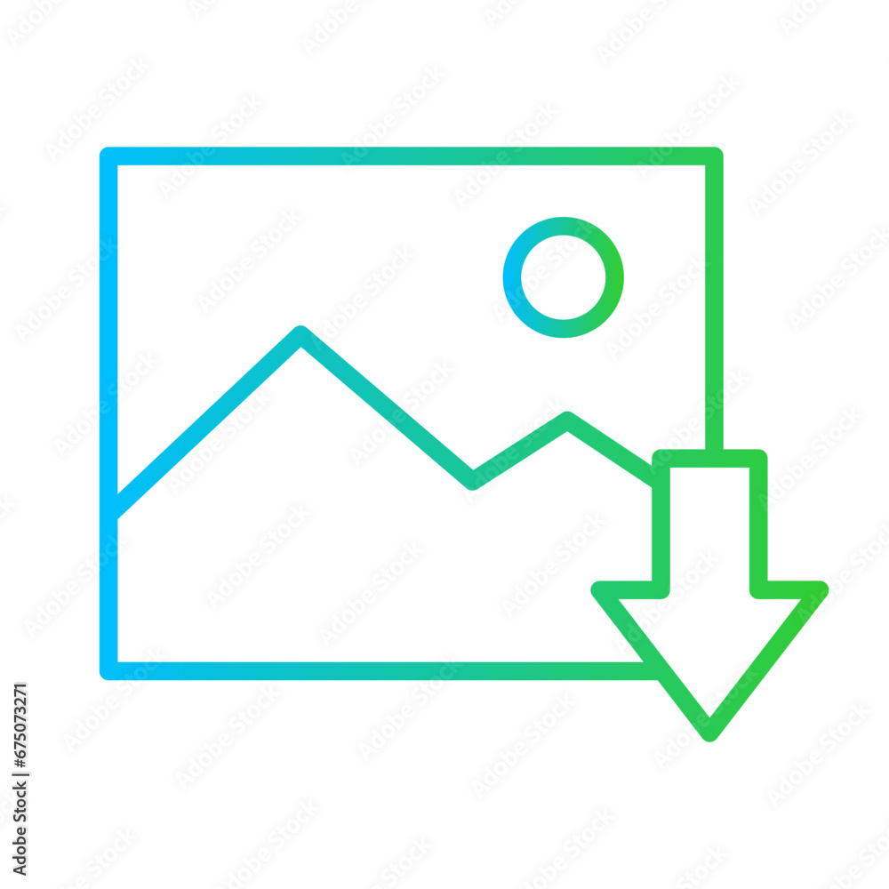 Download creativity business icon with blue and green gradient outline style. download, file, button, web, app, upload, data. Vector illustration Download creativity business icon with blue and green gradient outline style. download, file, button, web, app, upload, data. Vector illustration