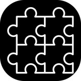 Puzzle creativity business icon with black filled line outline style. jigsaw, business, piece, puzzle, concept, teamwork, solution. Vector illustration