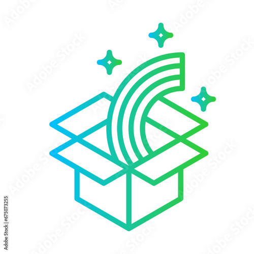Imagination creativity business icon with blue and green gradient outline style. imagination, concept, inspiration, dream, fantasy, creative, kid. Vector illustration