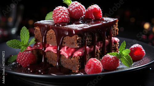 Chocolate Raspberry Truffle Cake  Professional, Background Image, Hd