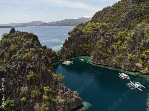 Scenic shot of the serene coastal landscape of Coron, Philippines