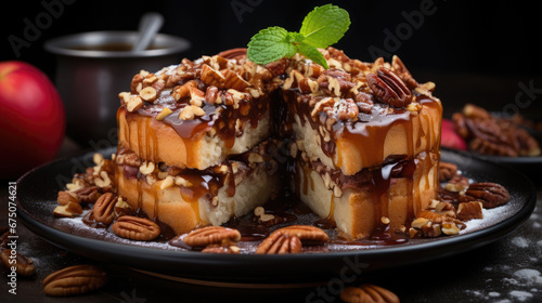 Cinnamon Apple Pecan Cake  Professional, Background Image, Hd
