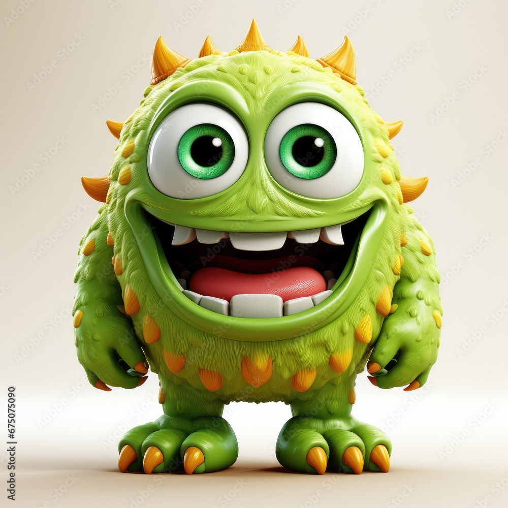 Fototapeta premium Monster Character Isolated in white