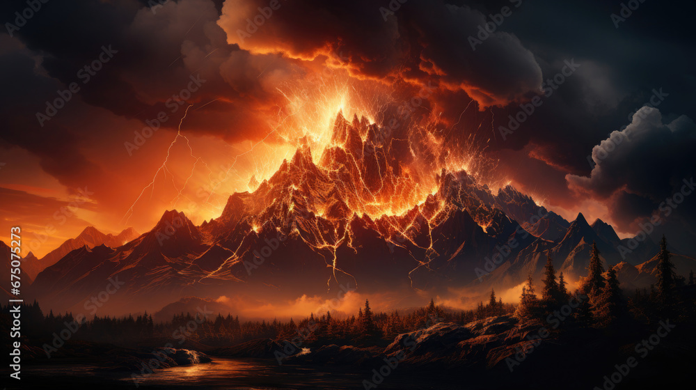 Eruption Bright Background, Background Image, Hd