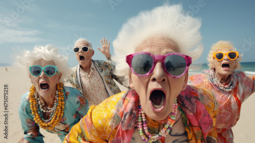 Elderly People Having A Fun Time On The Beach , Background Image, Hd
