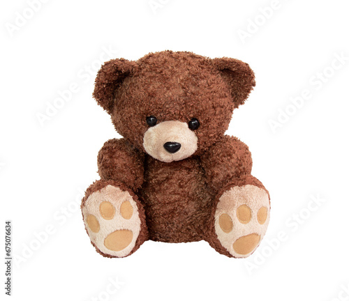 Brown teddy bear baby toy isolated on transparent background.PNG format