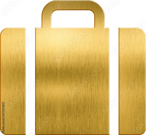 Golden icon briefcase work case brief bag suitcase baggage suit website lock document attache travel concept vector portfolio finance handle pack box modern baggage object diplomat money voyage school