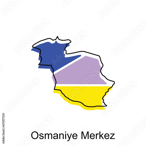 vector Map City of Osmaniye Merkez modern outline, High detailed illustration vector Design Template photo