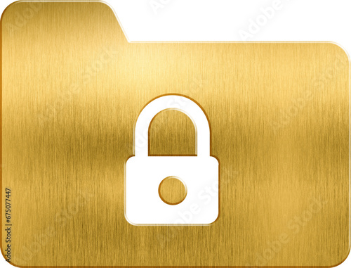 Golden icon protect datum confidential file secure lock privacy secret information document folder system computer web password safe safeguard secrecy confidence cyberspace access guard storage padloc