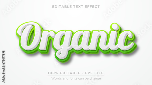 Organic editable text effect. Green nature logo template editable text effect