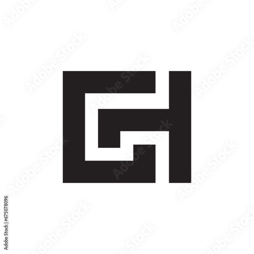 letter G and H monogram logo design business.