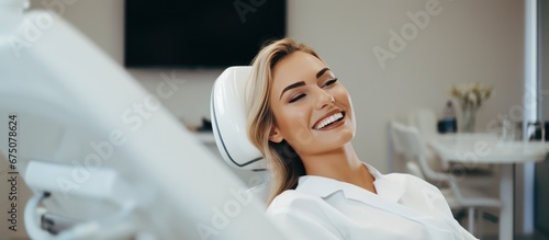 Portrait of woman at beauty clinic on bed, Surgery Clinic, Medical and beauty industry