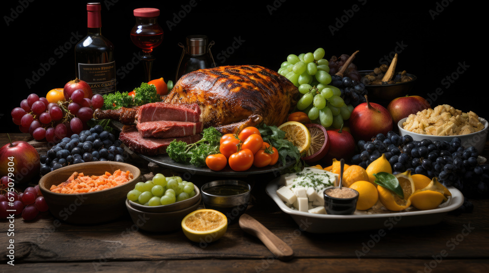 Food For Thanksgiving On A Wooden Table, Background Image, Hd