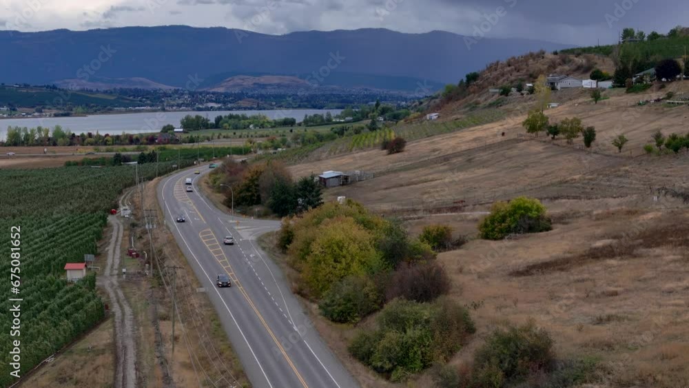 Orchard Harmony in British Columbia's Okanagan: A Drone's Perspective of Apple Tree Rows. Orchard Harmony in British Columbia's Okanagan: A Drone's Perspective of Apple Tree Rows.