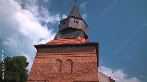 Front view of church in Cedry Wielkie, Poland photo