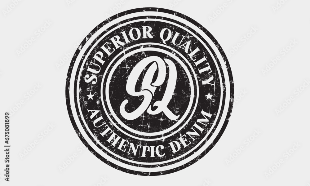 Superior Quality, Authentic Denim  vector illustration, Logo slogan tee typography print design. Vector t-shirt graphic or other uses.