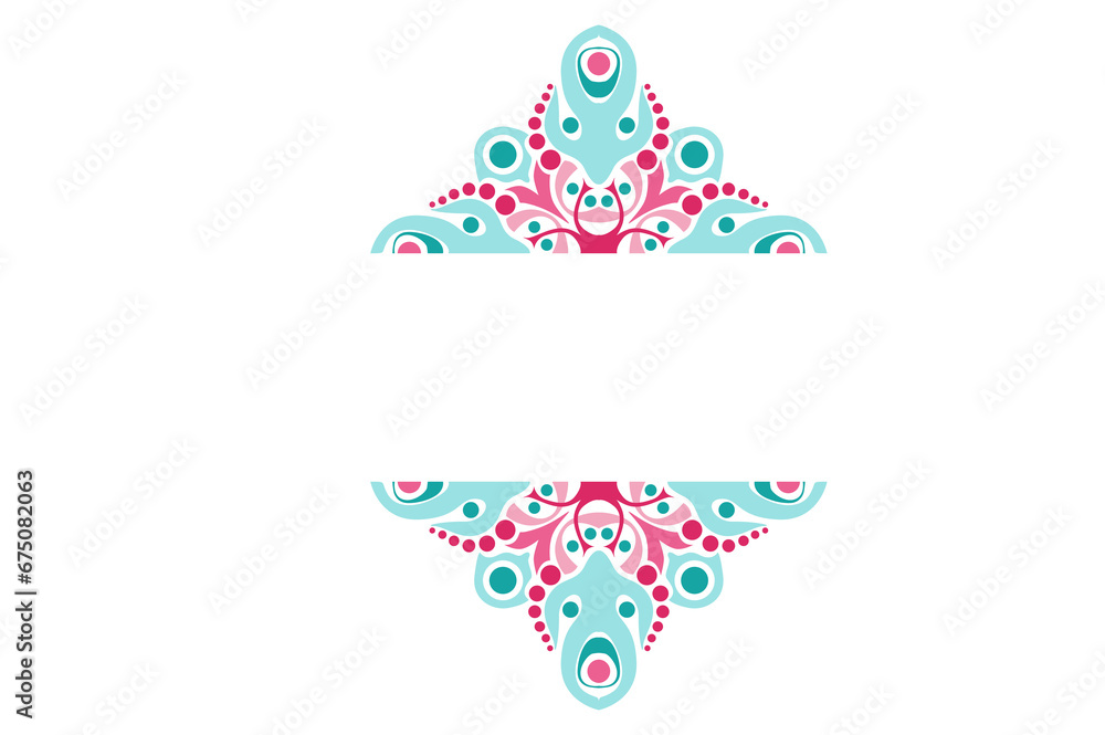 Colorful Ornament Border With Dot Pattern Design With Transparent Background